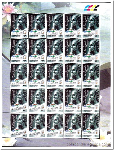 Sheetlet Of Stamps Of Nobel Laureate Rabindranath Tagore Released By Uruguay Post